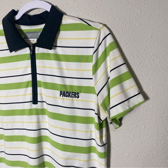 Cutter & Buck Green Bay Packers CB Dry Tec Striped Polo Shirt Men's Size Large - Picture 15 of 16